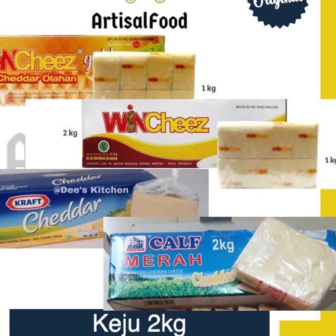 

BAYAR DITEMPAT✔️Keju Cheddar Kraft Prochiz Meg Wincheez Calf Gold Cheddar Mentari 2kg 2 kg ASLI|KD2