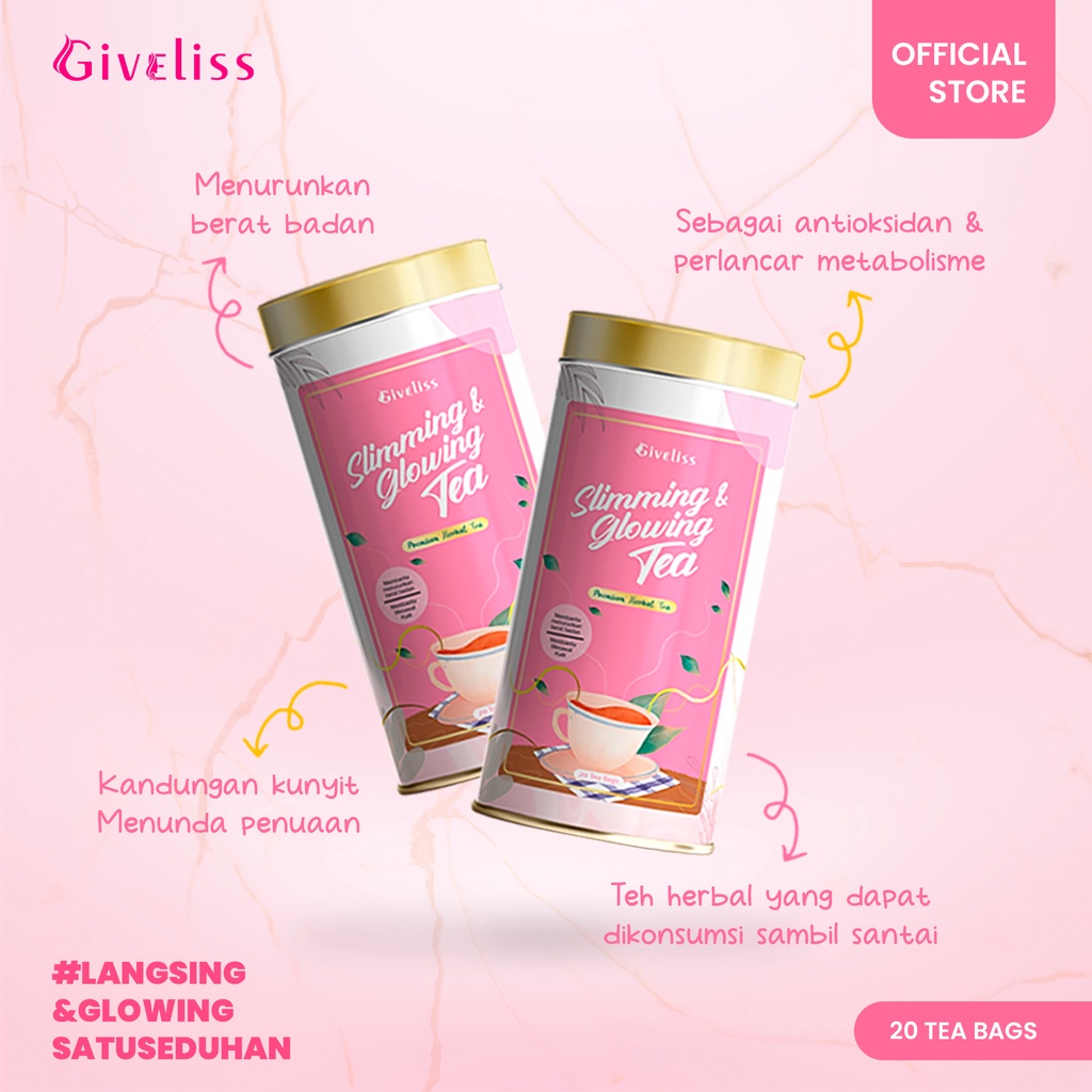[ PROMO ] GIVELISS - Slimming &amp; Glowing Tea, Teh Herbal Pelangsing Bantu Diet, Detoks dan Glowing Approved by Nabila Syakeib