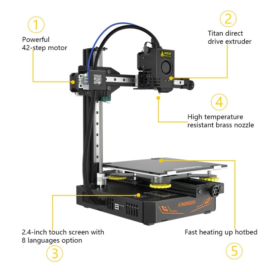 3D Printer Kingroon KP3S PRO Linear Rail Direct Drive 32 Bit TMC2225