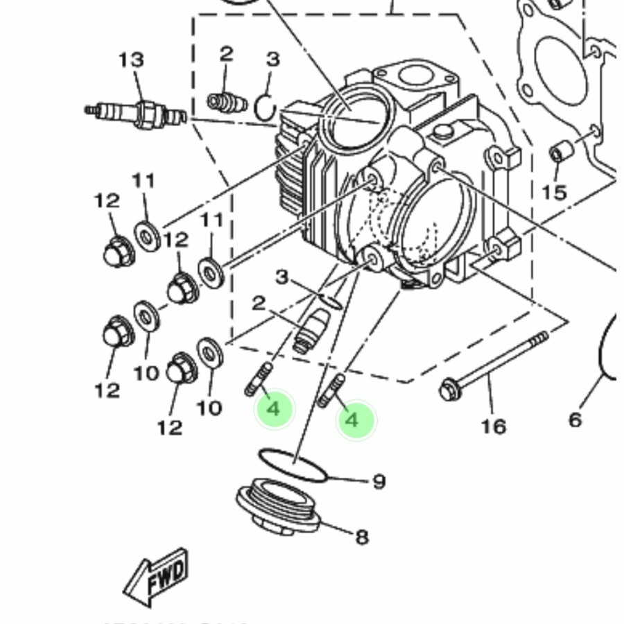 NO 4 BAUT TANAM LEHER KNALPOT YAMAHA JUPITER Z 110CC 2003-2009 BURHAN ORIGINAL YAMAHA