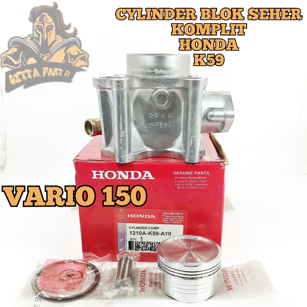 CYLINDER BLOK SEHER PISTON RING KOMPLIT HONDA K59 KUALITAS ASLI ORIGINAL HONDA AHM PRESISI TINGGAL PASANG BAHAN BERKUALITAS DAN DIJAMIN AWET VARIO 150 LED VARIO 150 ESP