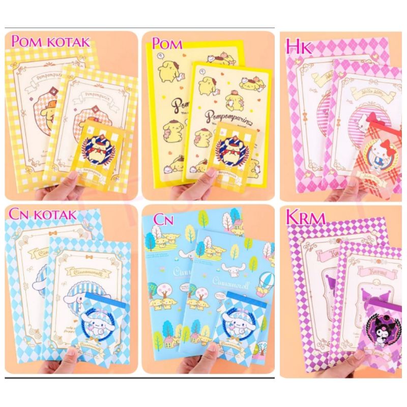 

CL Set buku isi 3 Hello Kitty Kuromi Pom Cinamoroll ori