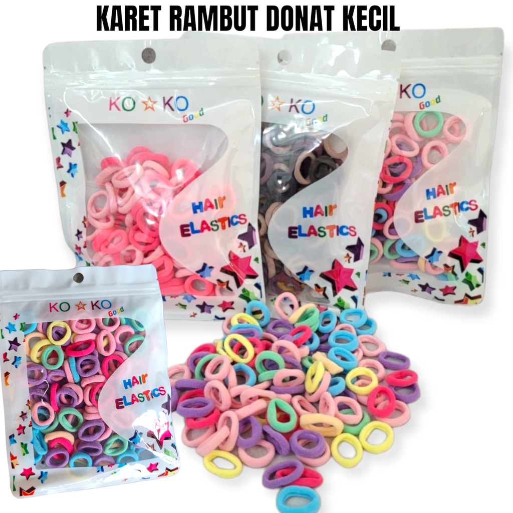 BELLA - KARET IKAT RAMBUT DONUT DONAT KECIL BESAR BTS - HARGA PER PACK