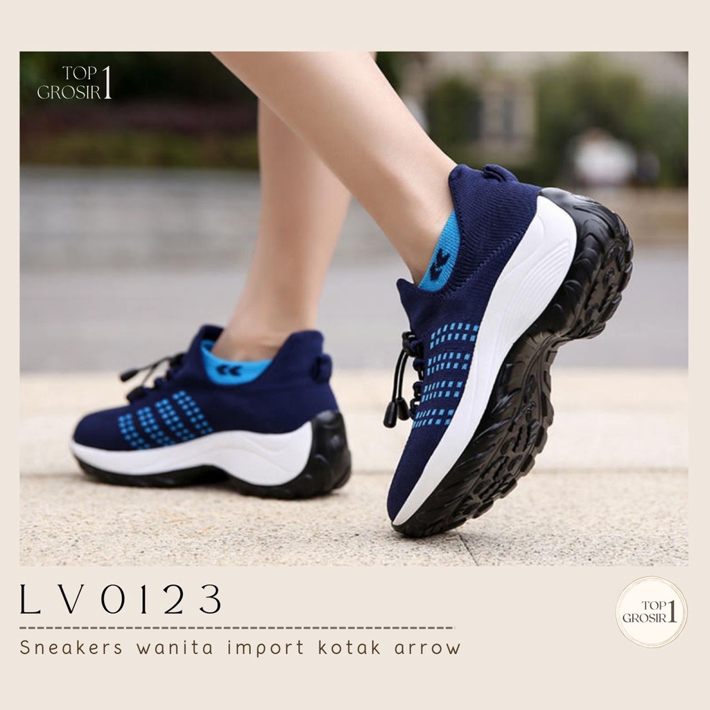 TOPGROSIR LV0123 Sepatu Wanita Import Sneakers Motif list One Eye