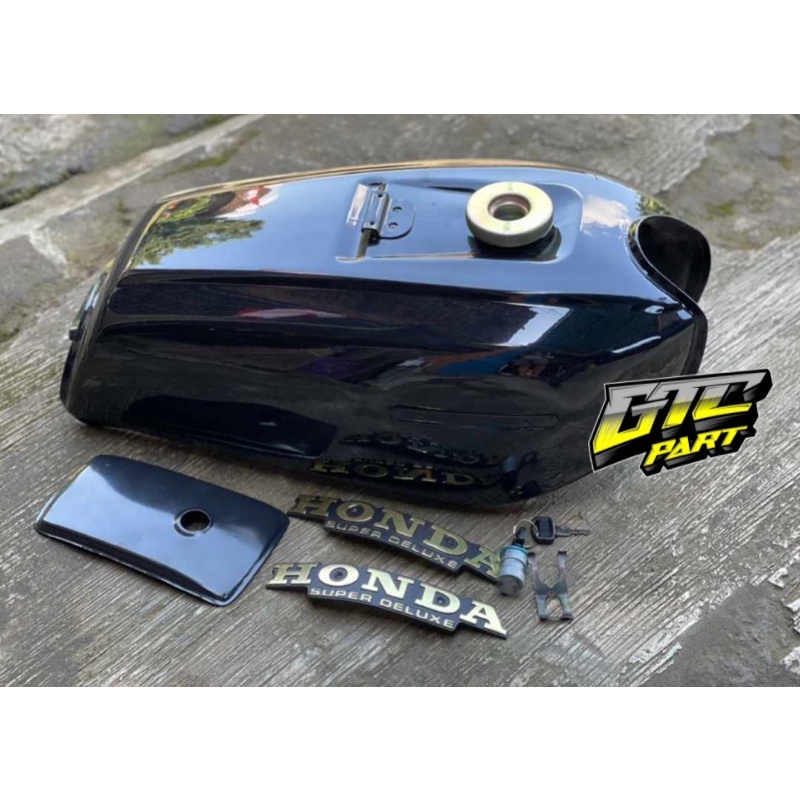 Tangki Tengki gl 100 warna hitam import set emblem tangki gl 100 set tutup tangki gl 100 cover tangk