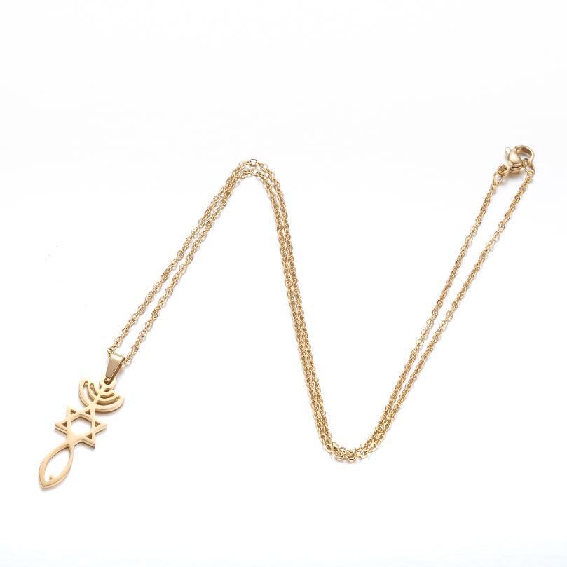 Six Star Geometric Collar Chain Girl's Korean Fashion Simple Pendant Necklace