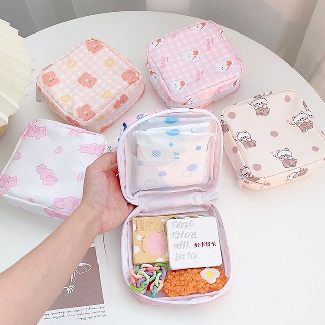 Pouch Pembalut / Tissue Aesthetic Pastel Tas Traveling Organizer Import