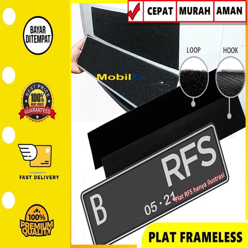 ✅ Bisa COD Holder Plat Nomor Mobil Frameless Framless License Plate Clean Look Half Set 1 Hook 1 Loop 1 Set Dudukan Tatakan Plate Plat