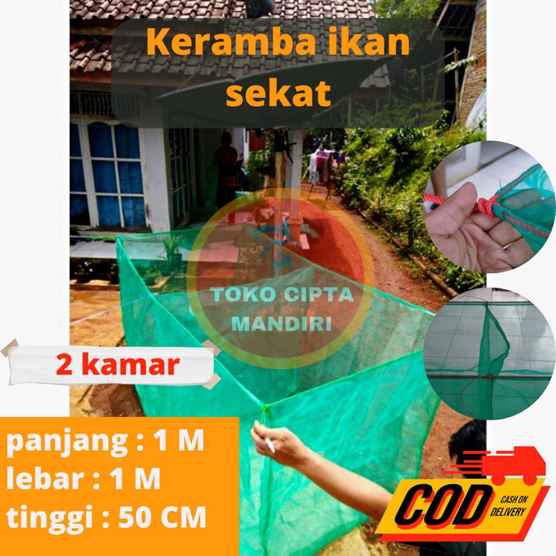 keramba ikan hapa ikan waring ikan keramba sekat 1x1x50 cm