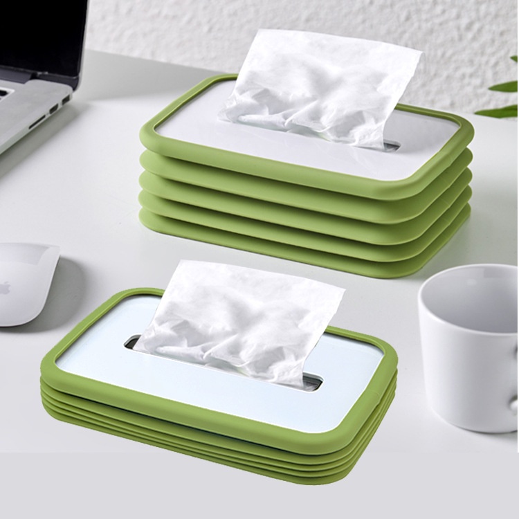 AVVET Kotak Tisu Flexibel Tempat Tisu Lipat Kotak Tissue Foldable Silicone Lifting Tissue Box Serbaguna