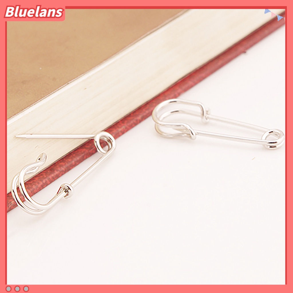 Bluelans 1 Pair Women Fashion Creative Copper Clip Type Safety Pin Ear Studs Earrings Jewelry