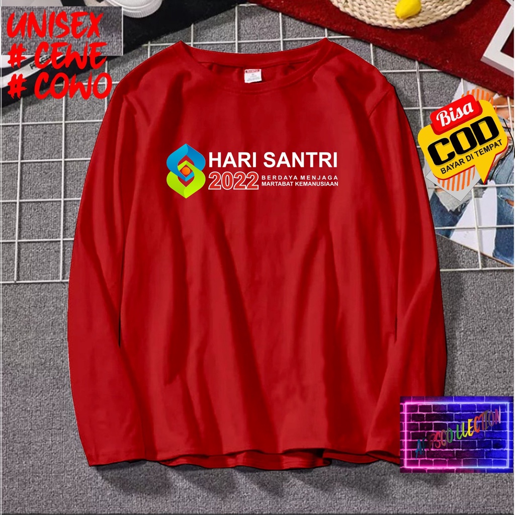 COD/ KAOS DTF HARI SANTRI NASIONAL /KAOS TULISAN/KAOS SANTRI KEKINIAN/KAOS DAKWAH/KAOS ISLAM/SANTRIWATI/KAOS HITS 2022/KAOS BERGAMBAR KAOS EKSPRESI KAOS PRIA TSHIRT WANITA Santai Crew Neck V-Neck Slim-fitting Polos Setrip Hitam Putih Crew Neck