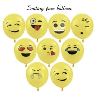 Image of thu nhỏ Balon dengan Bahan Latex dan Gambar Emoji Smile Warna Kuning Dekorasi #3