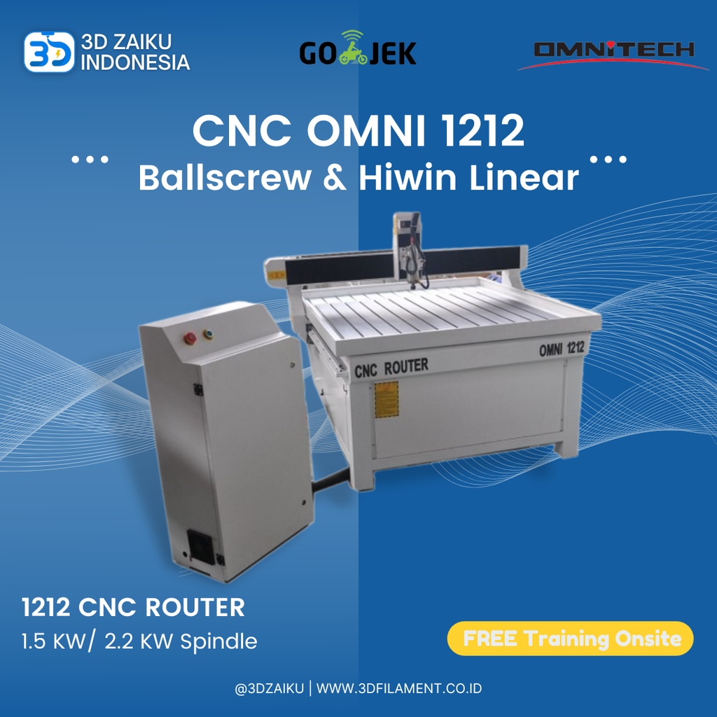 OMNI 1212 Industry CNC Router 120x120 cm with Ballscrew Hiwin Linear