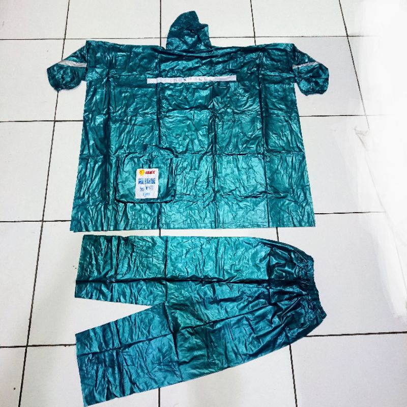 Mantel Jas Hujan Ponco Lengan Setelan Celana Metalic Ibex Tebal Besar Setara XL to XXL