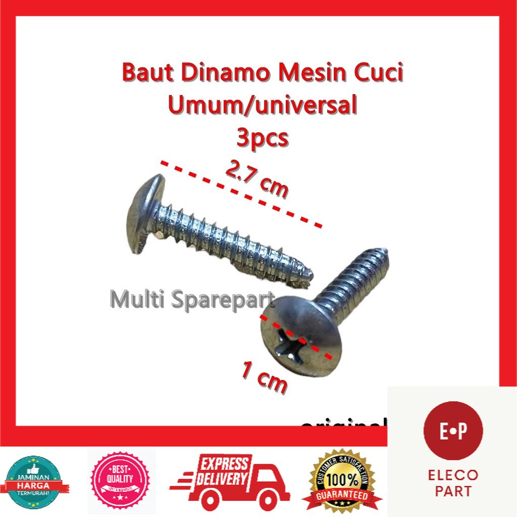 Baut Dinamo Mesin Cuci 3 pcs Original Parts Screw Body Wash Machine Universal