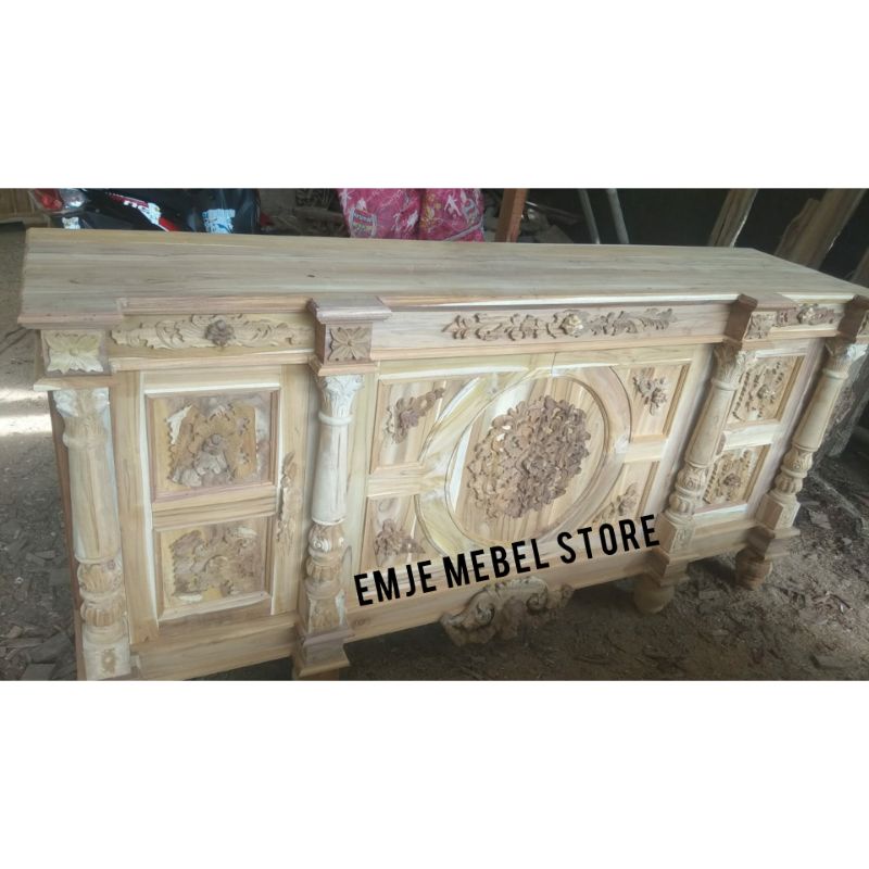 meja tv buffet jati lemari hias ukir nakas kayu