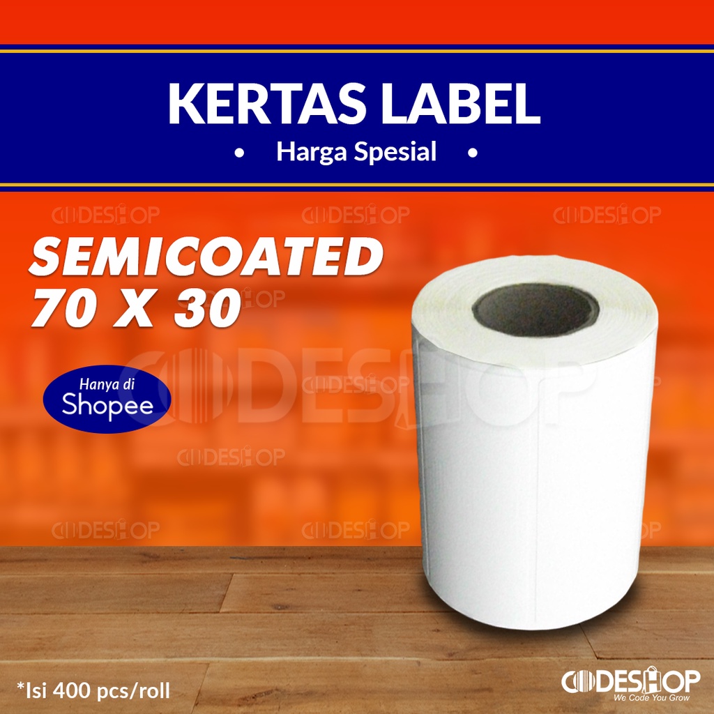 Label Sticker Semicoated 70 X 30 MM 1500Pcs Barcode 70x30