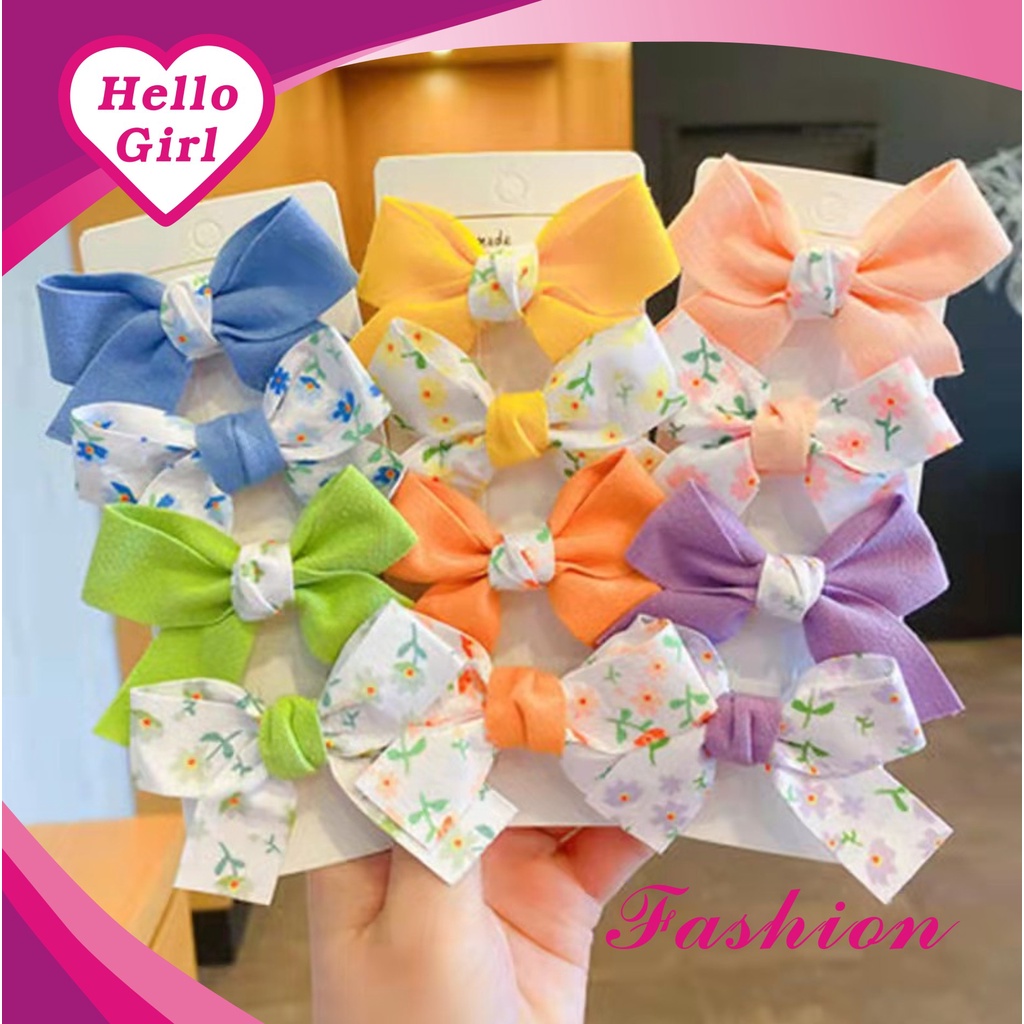 (Hello Girl)F13 2Pcs Set Jepit Rambut Pita Anak Gaya Korea Import