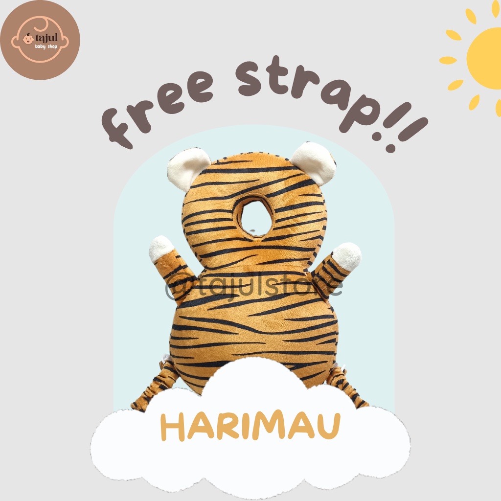 Bantal Pelindung Kepala Bayi Harimau+Strap