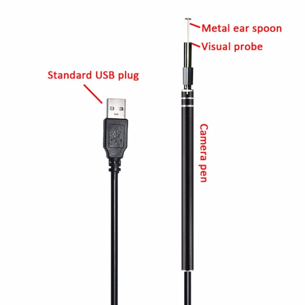 Alat Korek Kuping + Kamera Endoscope HD Visual USB Earpick 5.5mm U-Kiss EU-0