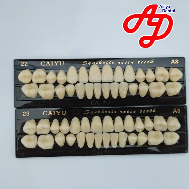 Bma 1 set gigi palsu caiyu atas bawah/gigi palsu fulset 28 butir atas bawah