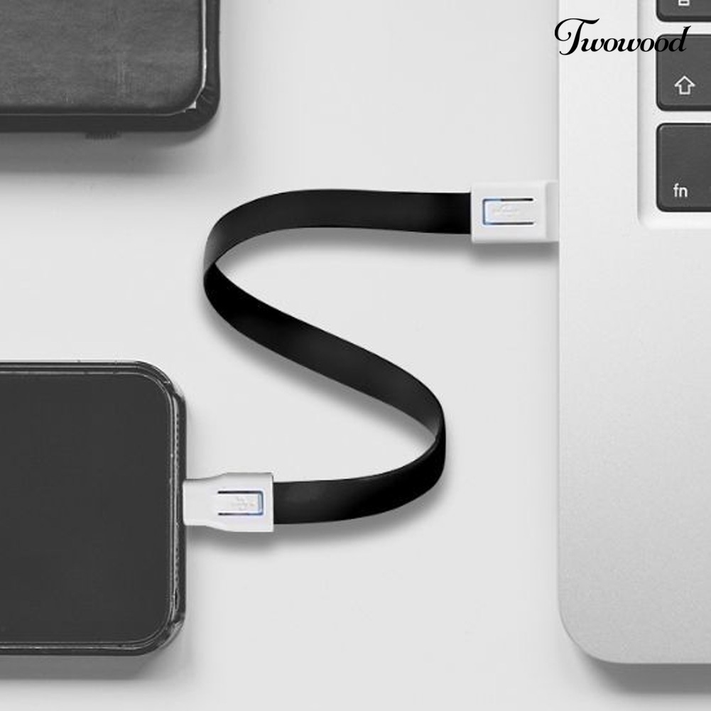 Twowood Kabel Charger / Data Sync Micro USB / Tipe C Model Gantungan Kunci Untuk Android / iPhone