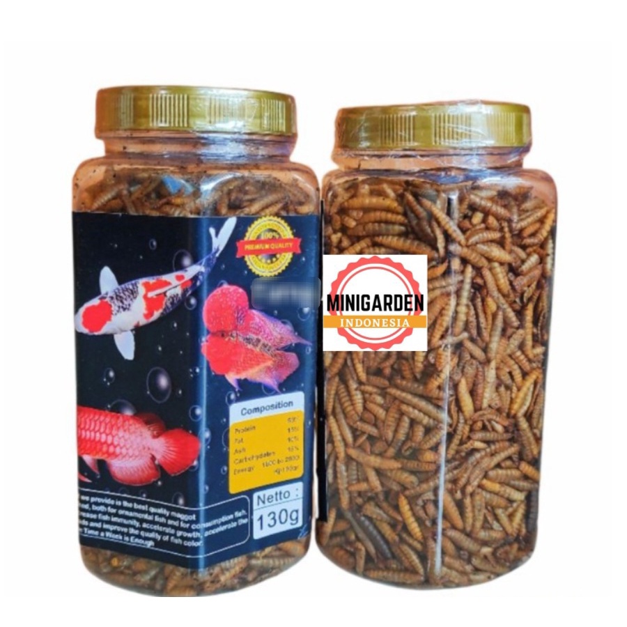 DRY MAGGOT KIMO 130 GRAM maggot kering premium magot bsf ulat jerman pakan ikan