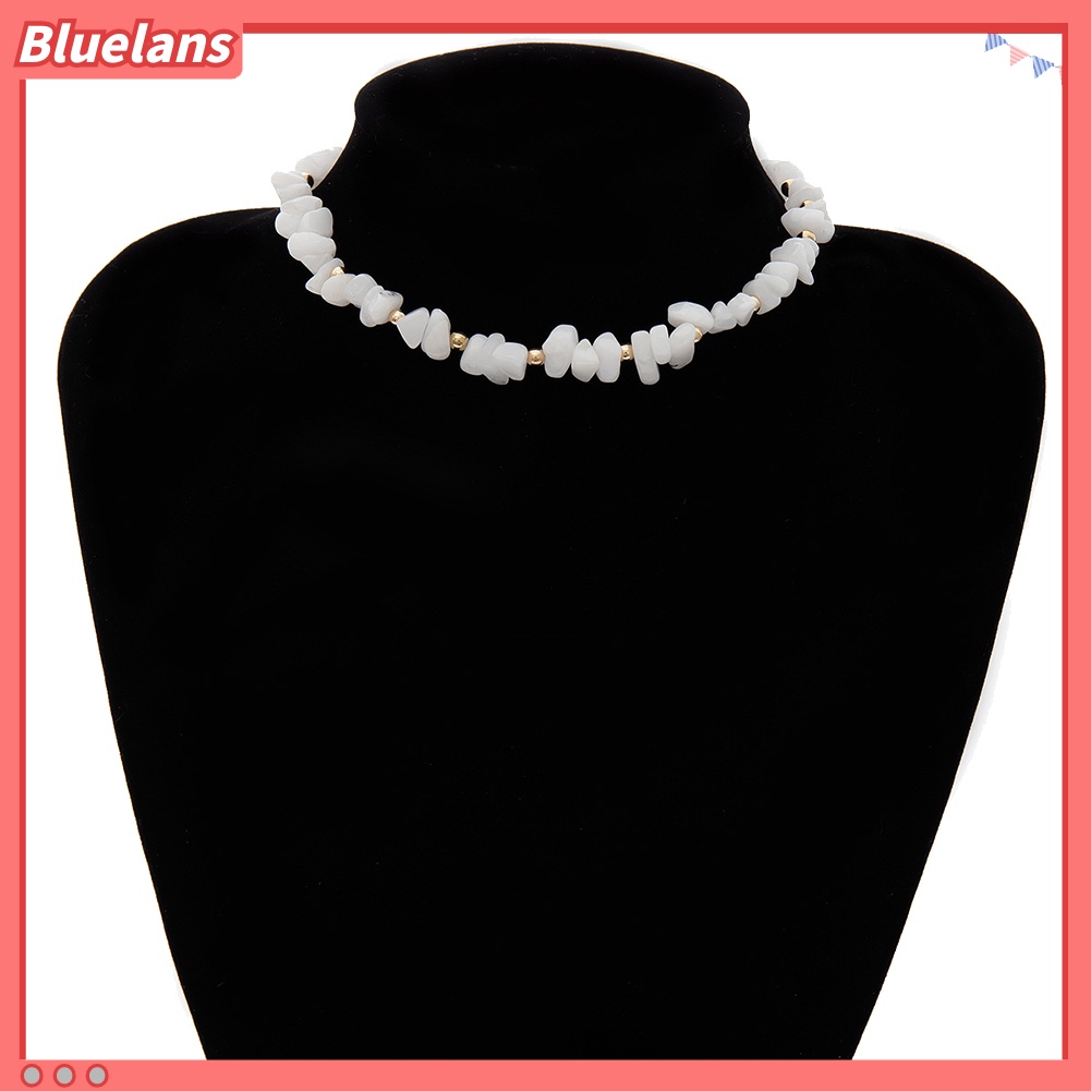 Bluelans Bohemian Summer Beach Women Irregular Stone Beaded Choker Necklace Jewelry