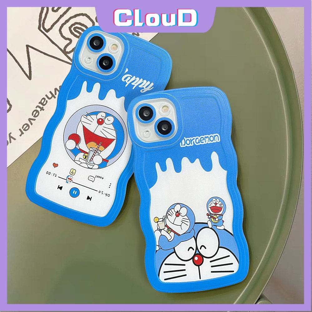 Soft Tpu Kartun Milk Tea Case Vivo Y22 Y75 Y15A Y12s Y25E Y16 Y11 V23E Y20 Y12 Y35 V20 Y12i Y91 Y91C Y21 V21 Y1s Y55 Y15s Y15 Y30 Y21s Y17 Y33s T1 Wavy Edge Cute Doreamon Cover