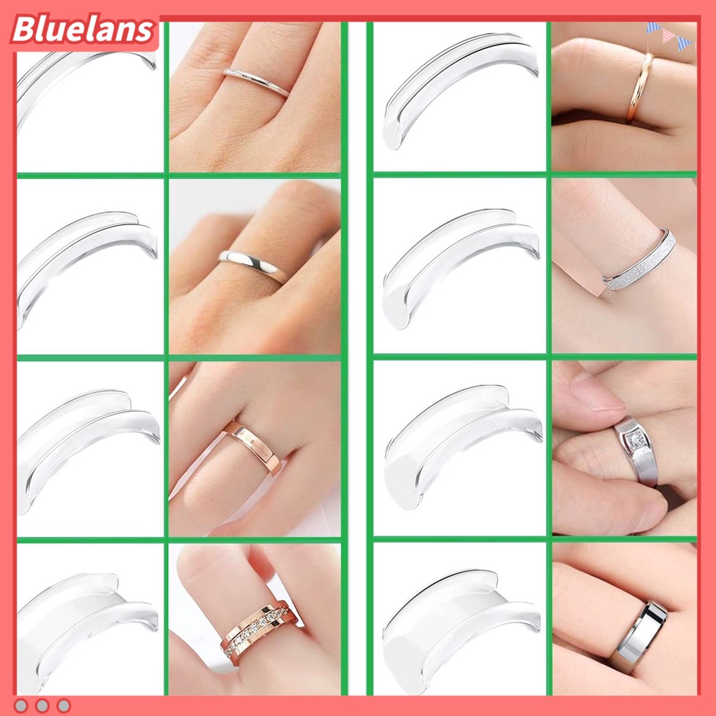 Bluelans 8Pcs Transparent Ring Size Adjuster Jewelry Reducer Spacer Adjustment Cushion