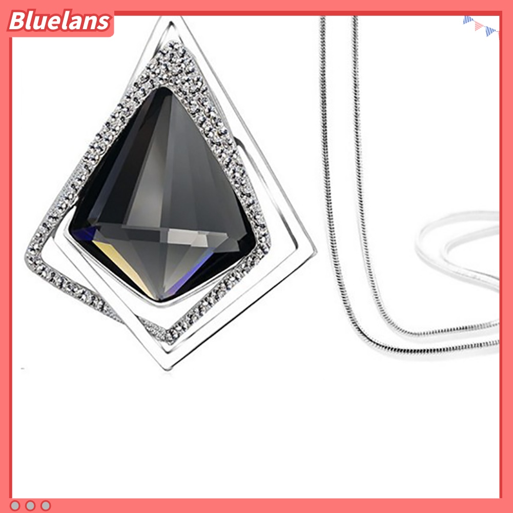 Bluelans Women Fashion Diamond Pendant Long Sweater Chain Necklace Party Jewelry Gift