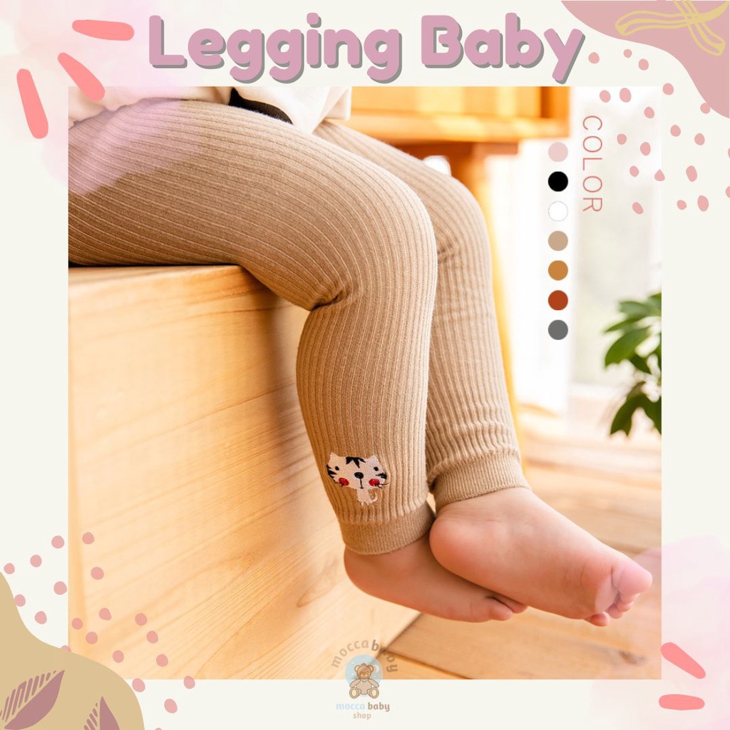 MBSS - LEGGING ANIMALS Legging buka kaki bayi / anak import motif warna polos