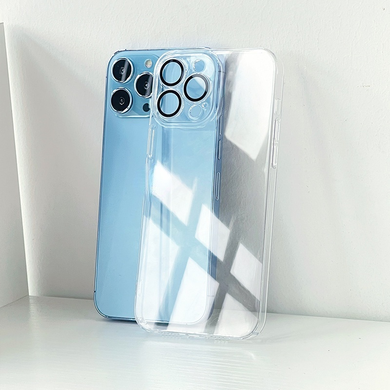 Soft Case Pelindung Lensa Kamera Bahan Silikon Transparan Shockproof Untuk iPhone 14 Pro Max 13 12 11 Pro Max XR XS Max