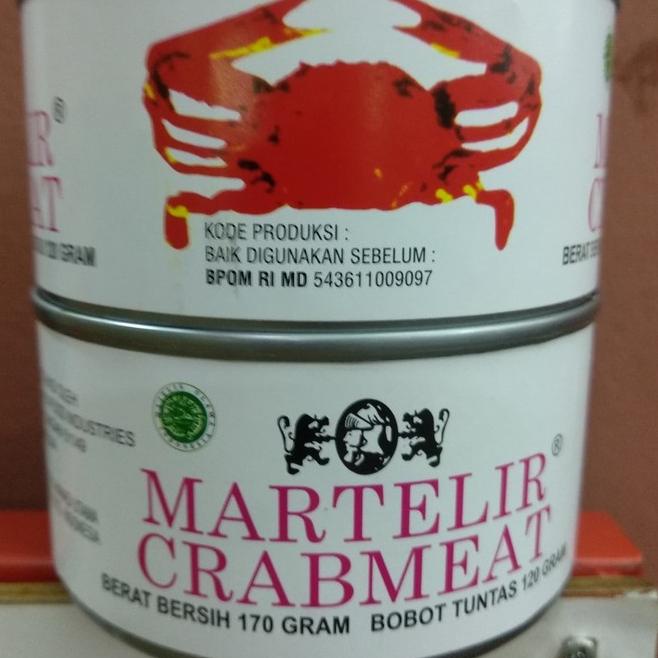 

Star seller--Martelir Crabmeat / Daging Kepiting dalam kemasan / 170 gr