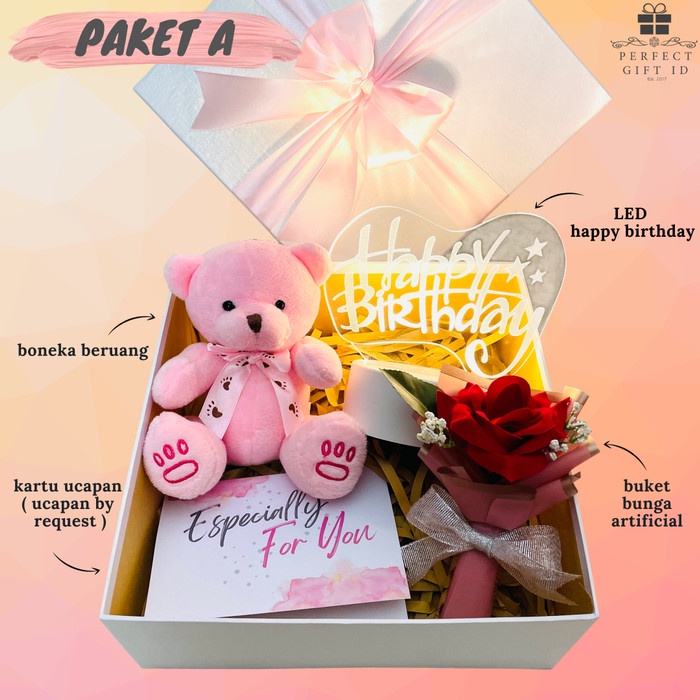 

[COD] KADO ULANG TAHUN CEWEK KADO VALENTINE HAMPER ULANG TAHUN ANNIVERSARY - PAKET A, LED HBD