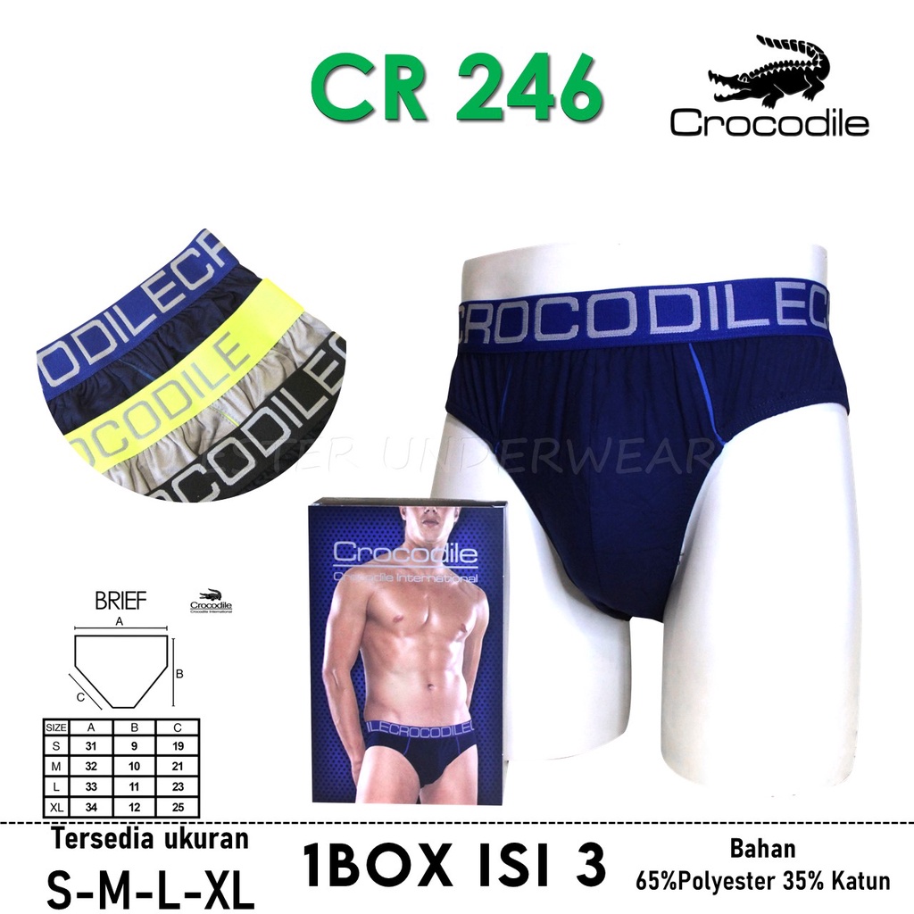 Celana Dalam Pria CROCODILE CR 246 1Pack Isi 3Pcs