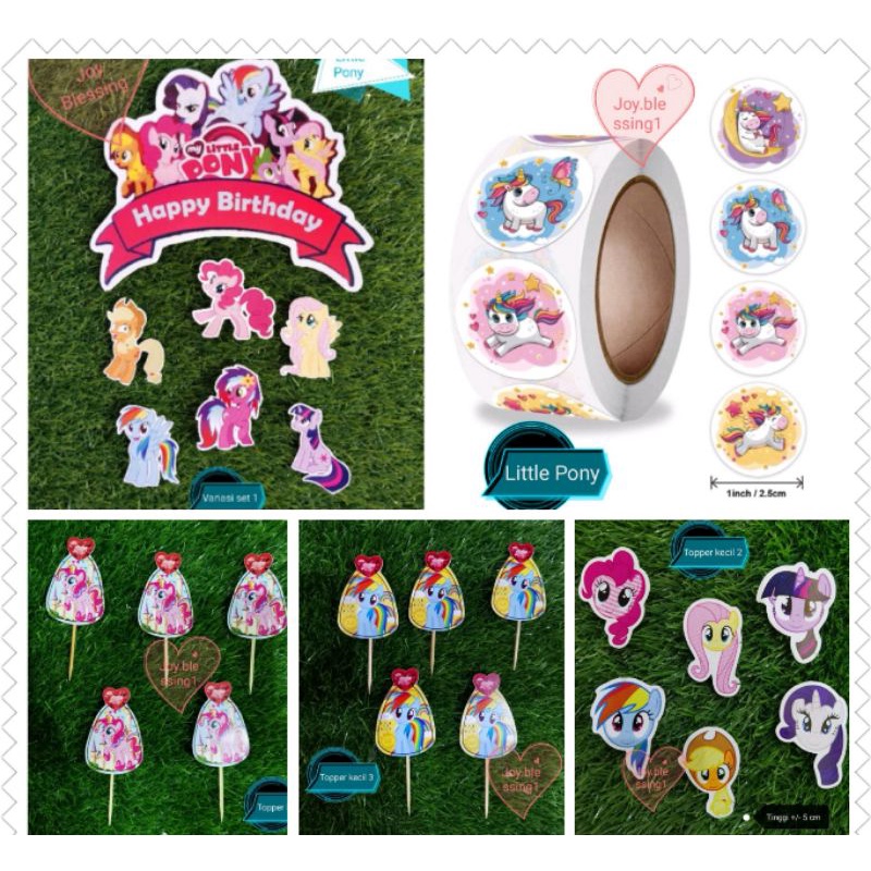 TOPPER BIRTHDAY LITTLE PONY/STIKER LITTLE PONY 20 PCS