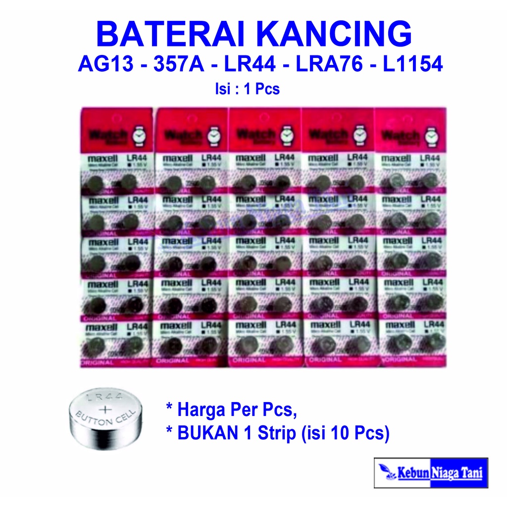 Baterai LR44 - Baterai Bundar - Baterai Kancing