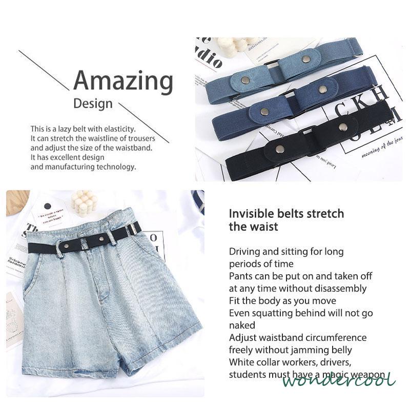 Cod Hiasan Bebas Lubang /Ikat Pinggang Wanita Ring Belt Match Sabuk All-Match Elastis Tanpa Tanda Fashion-Won