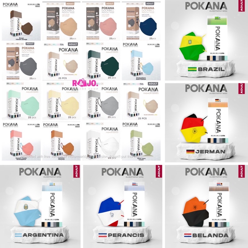 Masker Pokana Duckbill Fashion Series 4ply isi 25 pcs