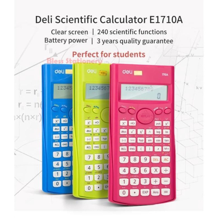 

Calculator Deli Scientific Calculator - Kalkulator Ilmiah Kuliah Sekolah (E1710A)
