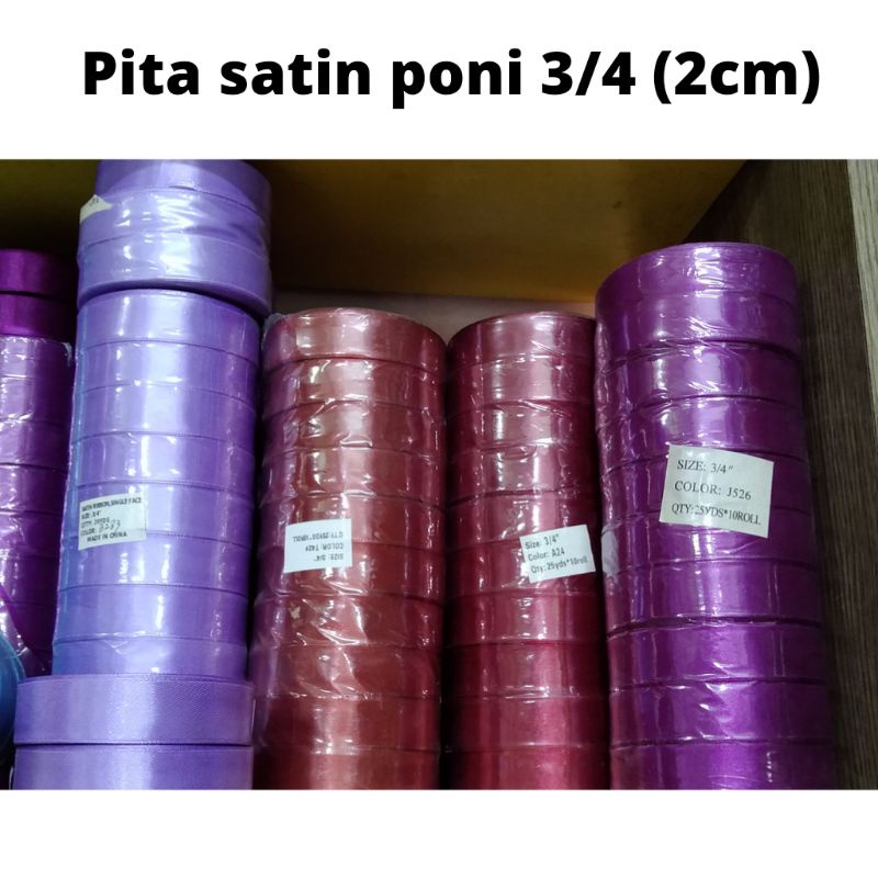 

Per Roll Pita Poni Satin ukuran 3/4 inchi 2cm Termurah Buat Kado,Buat bucket Terlaris Gratis Ongkir