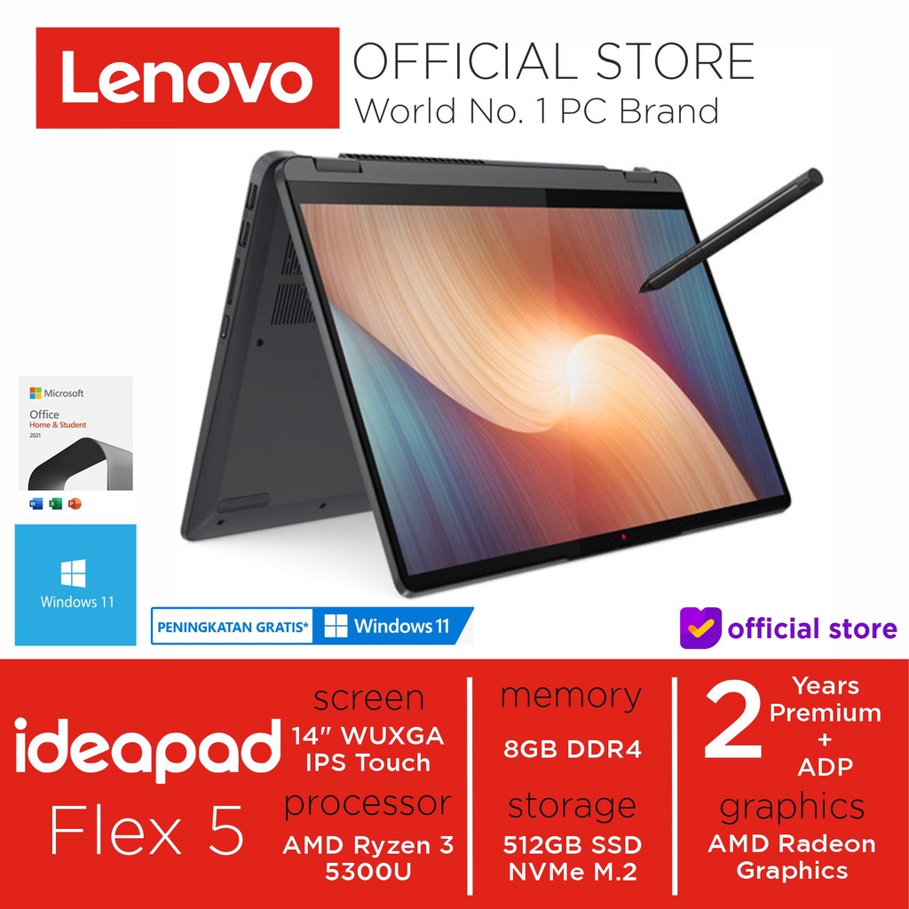 LENOVO IdeaPad Flex 5 14ALC7 1HID/A8ID(Storm Grey)/1FID/A6ID(CLOUD GREY)/A7ID(Stone Blue) Ryzen 3 53