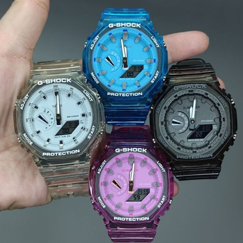 JAM TANGAN CASIOAK GEN 3V GSHOCK GA2100 GA-2100 JELLY TRANSPARANT COLORFUL