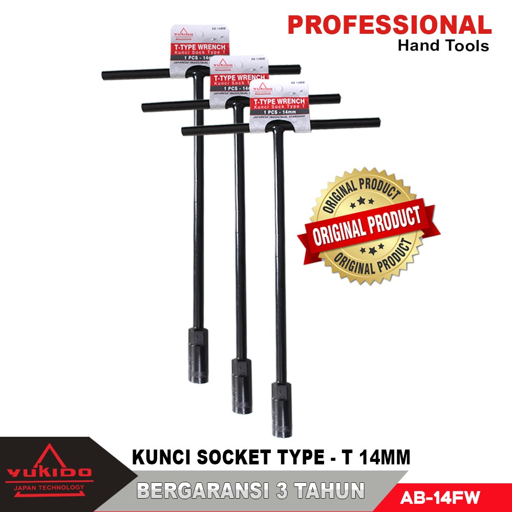 GARANSI 3TH KUNCI T YUKIDO / KUNCI SOCK FREED TOOLS BAGUS / KUNCI T HARGA SATUAN 8,10,12,14mm TERSEDIA JUGA MERK YUKIDO JAPAN TECHNOLOGY