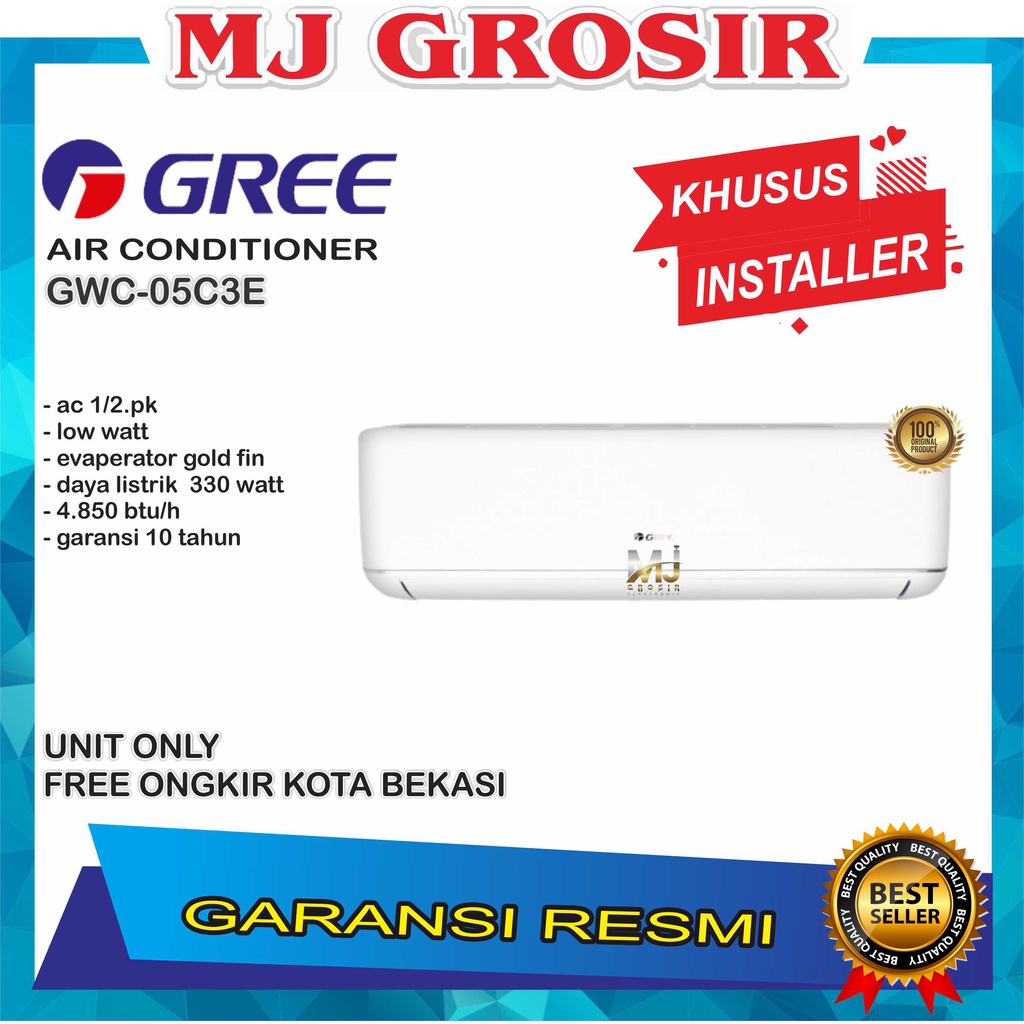 AC GREE GWC 05 C3E 1/2 PK R32 INVERTER UNIT ONLY KHUSUS INSTALLER