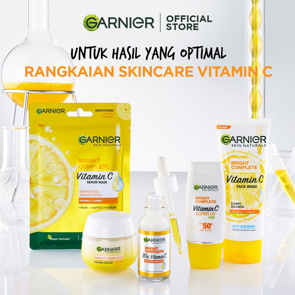 GARNIER BRIGHT COMPLETE BOOSTER SERUM [ 30 ML ] 30X VITAMIN C - KULIT CERAH LIGHT COMPLETE LEMON EXTRACT