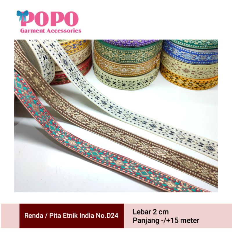 PITA/RENDA INDIA / ETNIK NO.D24 LEBAR 2 CM