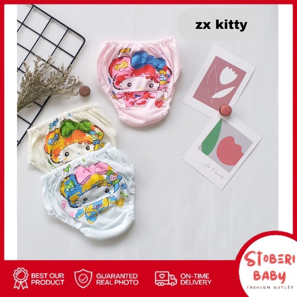 PUNCAK 3.3 stoberi baby - CD ZX celana dalam anak perempuan bahan katun halus 0-3 Tahun